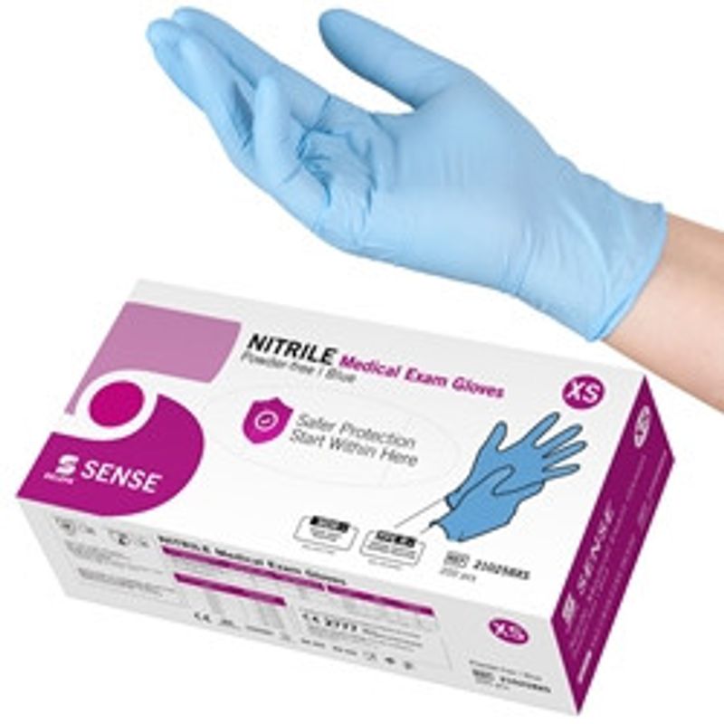 Handske us nitril Selefa XS SENSE blå