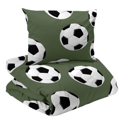 Fotboll Grön Påslakanset Enkeltäcke 150x210