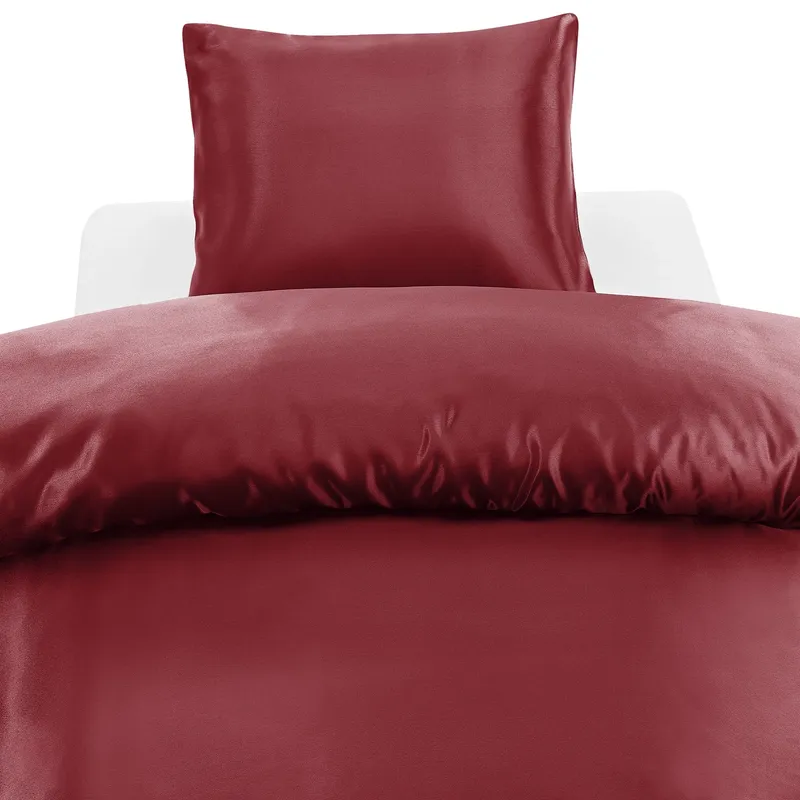 Glamoursatin Röd Bäddset 150x210 Harmony