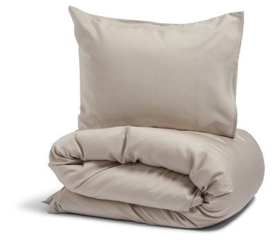 Nottingham Percale Lyocell Sand Bäddset Enkeltäcke 150x210 Kosta Linnewäfveri