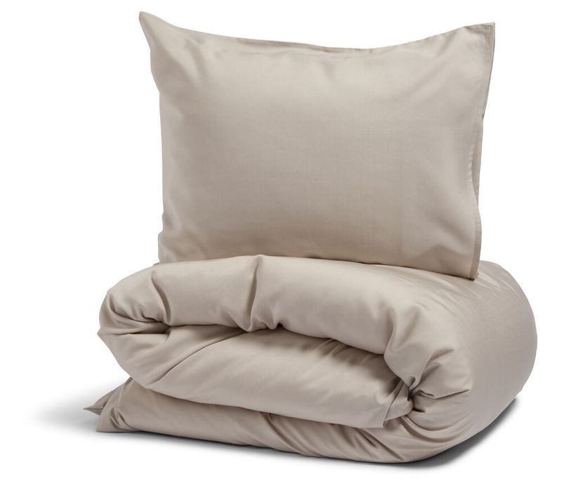 Nottingham Percale Lyocell Sand Bäddset Enkeltäcke 150x210 Kosta Linnewäfveri