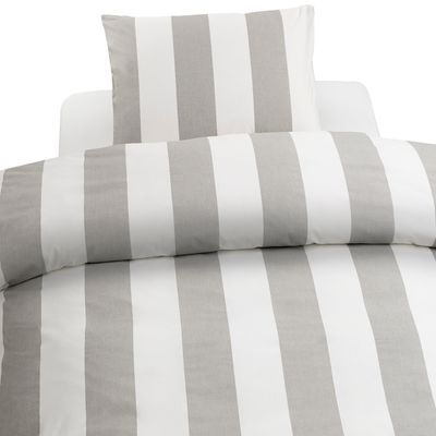 Block Stripe Grå bäddset 150x210