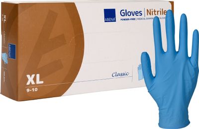 Nitrilhandske Blå Puderfri XL, 100-pack
