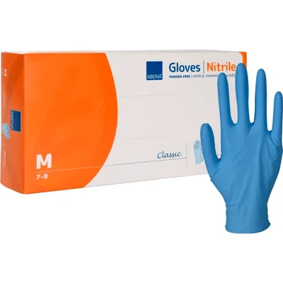 Nitrilhandske Blå Puderfri M, 100-pack