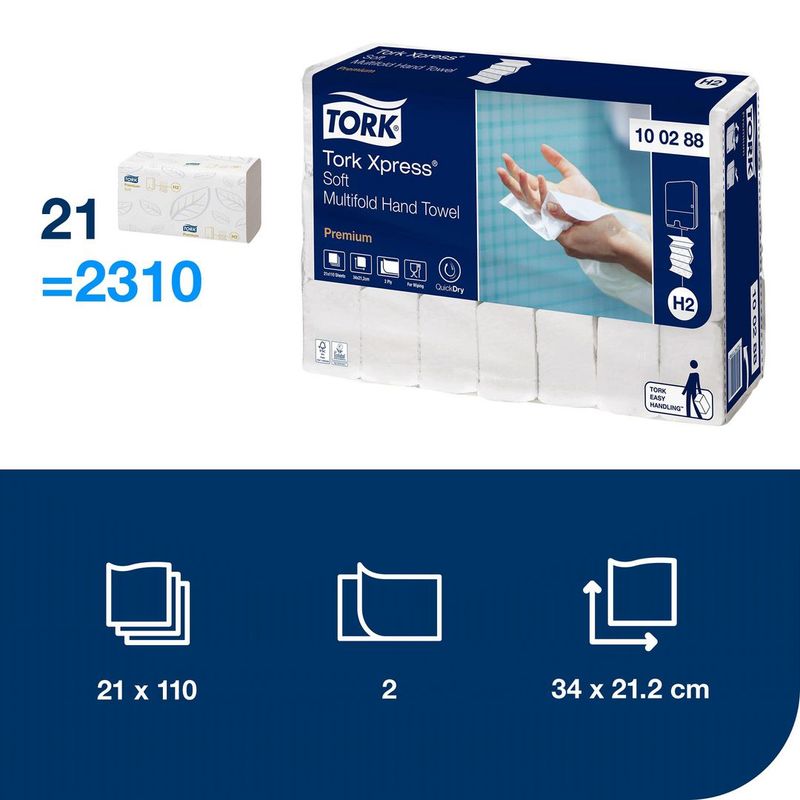 Handduk TORK Premium H2 Xpress 2310/fp
