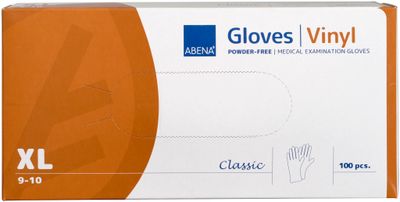 Vinylhandske Abena Classic Puderfri Transparent XL, 100st