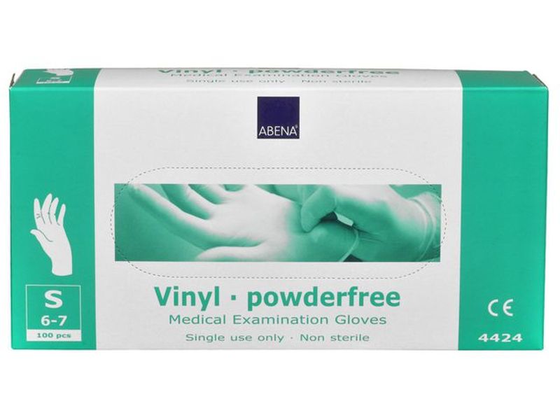 Vinylhandske Abena Classic Puderfri Transparent S, 100st