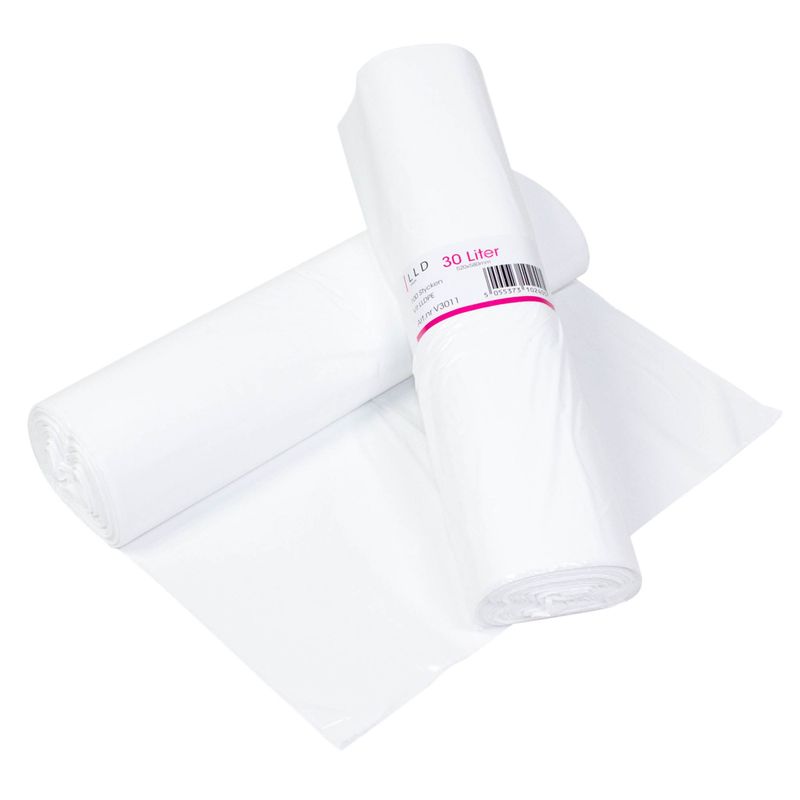 Papperskorgpåse 30L Vit LDPE 12my