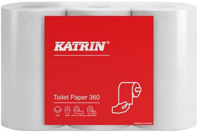 Toalettpapper KATRIN Basic 360, 2-lag, 51m, 42rl/fp