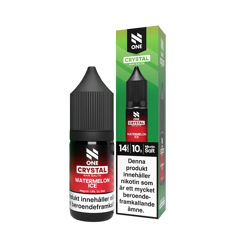 E-juice N One Bar Salts Watermelon Ice 14 mg 10 ml med flaska och kartong