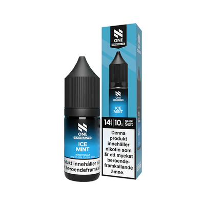 E-juice N One Bar Salts Ice Mint 14 mg 10 ml med flaska och kartong
