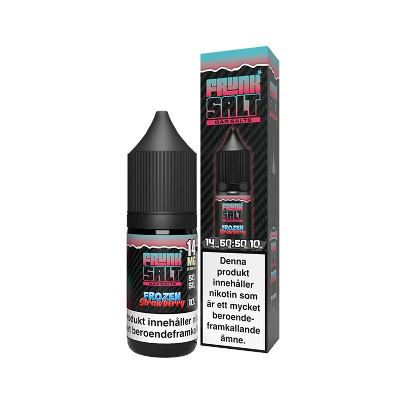 E-juice Frunk Bar Salt Frozen Strawberry 14 mg 10 ml med flaska och kartong