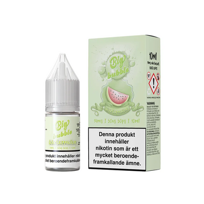 Big Bubble Watermelon Flaska bredvid originalförpackning
