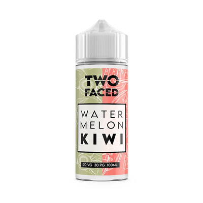 two faced Watermelon Kiwi orginalflaska mot vit bakgrund