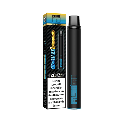 Engångsvape Frunk Bar Blue Razz Lemonade bredvid originalförpackning