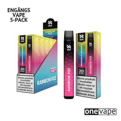 N One Engångs Vape - Rainbow Fizz (5-Pack)