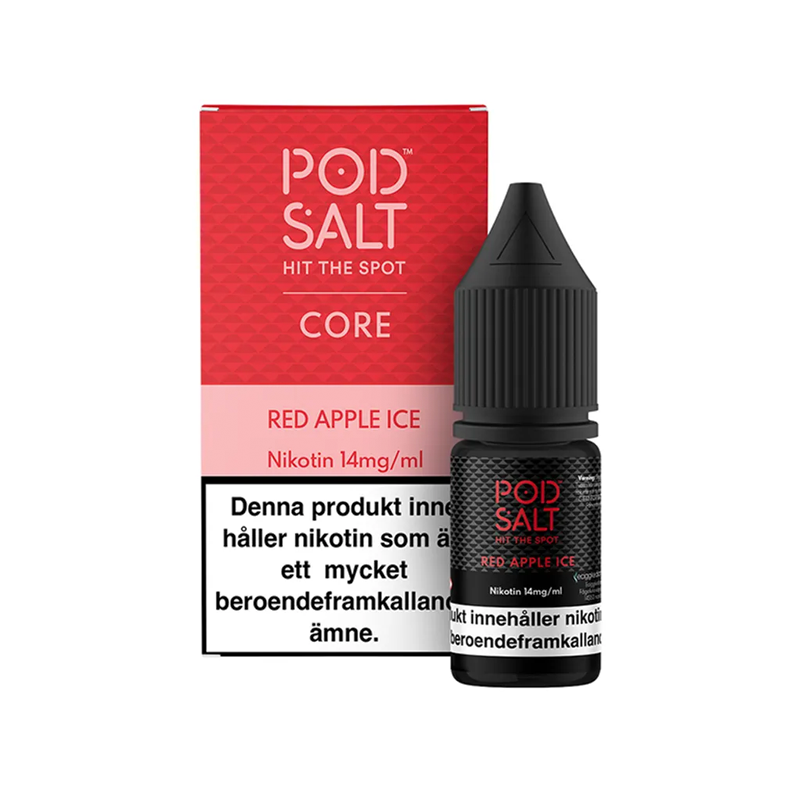 Pod Salt Red Apple Ice Flaska bredvid originalförpackning