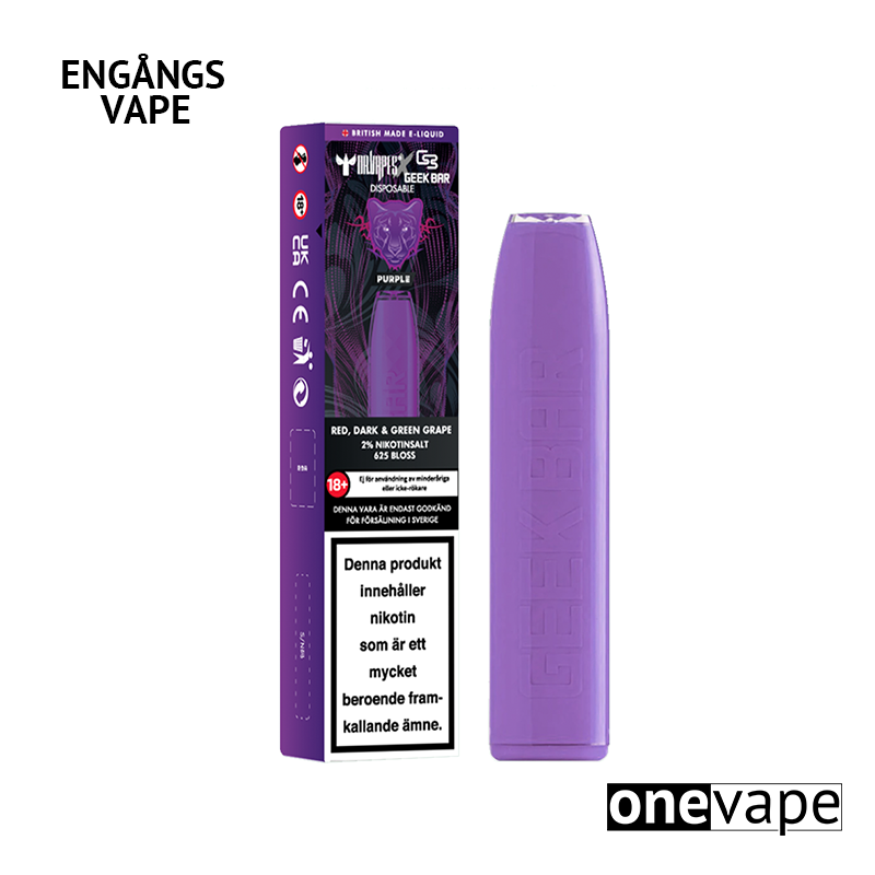 Dr Vapes Geek Bar Engångs Vape - Purple