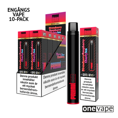 Frunk Bar Mesh Engångs Vape - Strawberry Raspberry Cherry Ice (10-Pack)