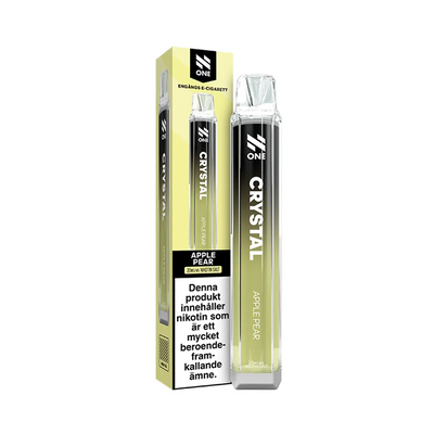 Engångsvape N One Crystal Apple Pear bredvid originalförpackning