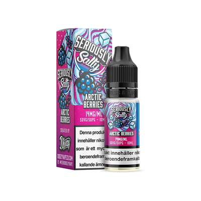 Seriously Salty Arctic Berries Flaska bredvid originalförpackning