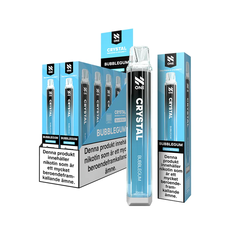 N One Crystal Mesh Bubblegum engångsvape 10-pack, förfyllda vapes med nikotin och 2 ml e-vätska.