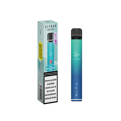 Elfa Mesh Pod Kit Aurora Blue Kiwi Passion Fruit Guava med batteri och förpackning