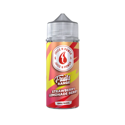 Juice N Power Strawberry Lemonade Berry originalflaska mot vit bakgrund