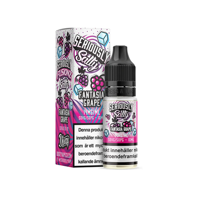 Seriously Salty Fantasia Grape Flaska bredvid originalförpackning