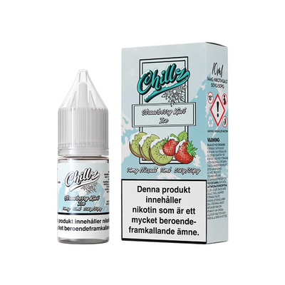 Chillz Blue Strawberry Kiwi Ice bredvid originalförpackning