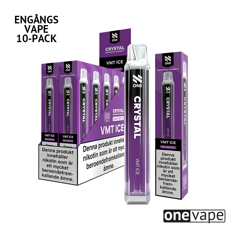 N One Crystal Mesh Engångs Vape - VMT Ice (10-Pack)