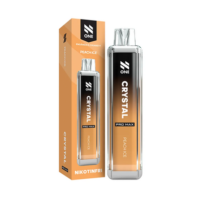 N One Crystal ZERO Engångs Vape Peach Ice bredvid originalförpackning