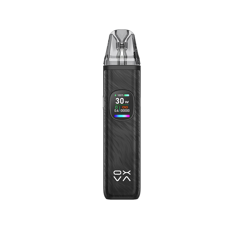 OXVA Xlim PRO 2 i färgen Platinum Black – e-cigarett med display, transparent pod och stilren svart design.