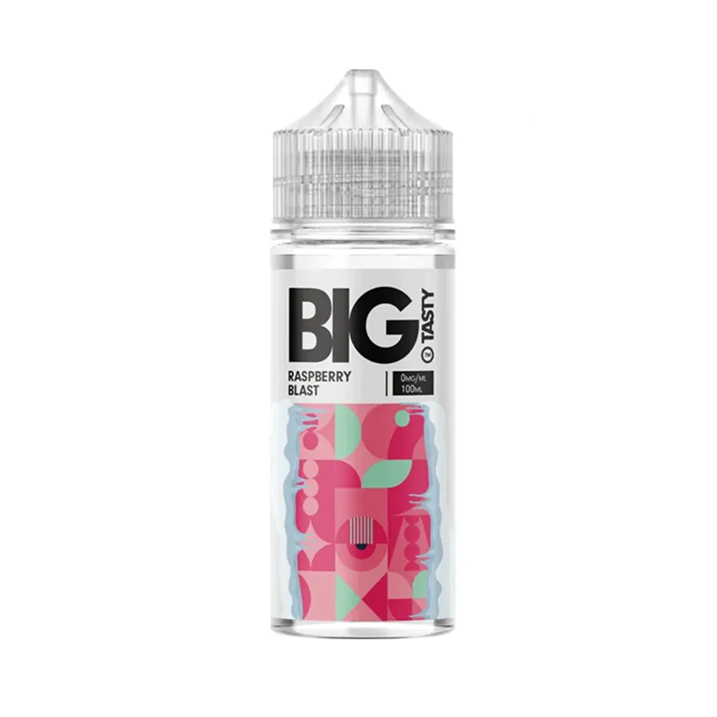 big tasty Raspberry Blast originalflaska mot vit bakgrund