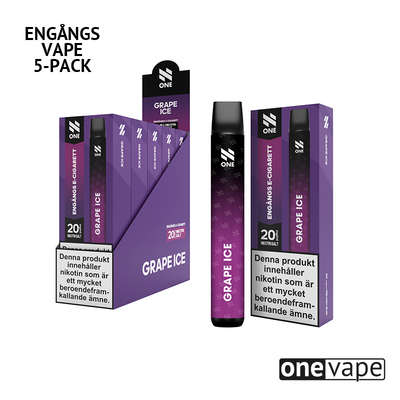 N One Engångs Vape - Grape Ice (5-Pack)