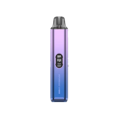 Vaporesso VIBE i färgen Berry Purple – e-cigarett med OLED-skärm, Dual Mesh-pod och gradientdesign i lila och blå ton