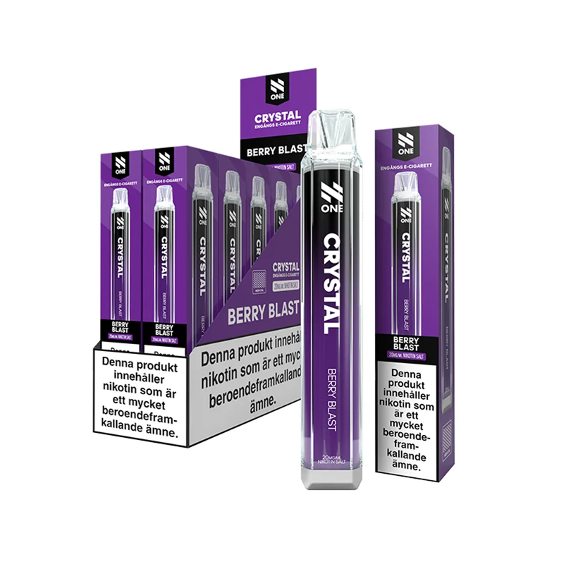 N One Crystal Mesh Berry Blast engångsvape 10-pack, förfyllda vapes med nikotin och 2 ml e-vätska.