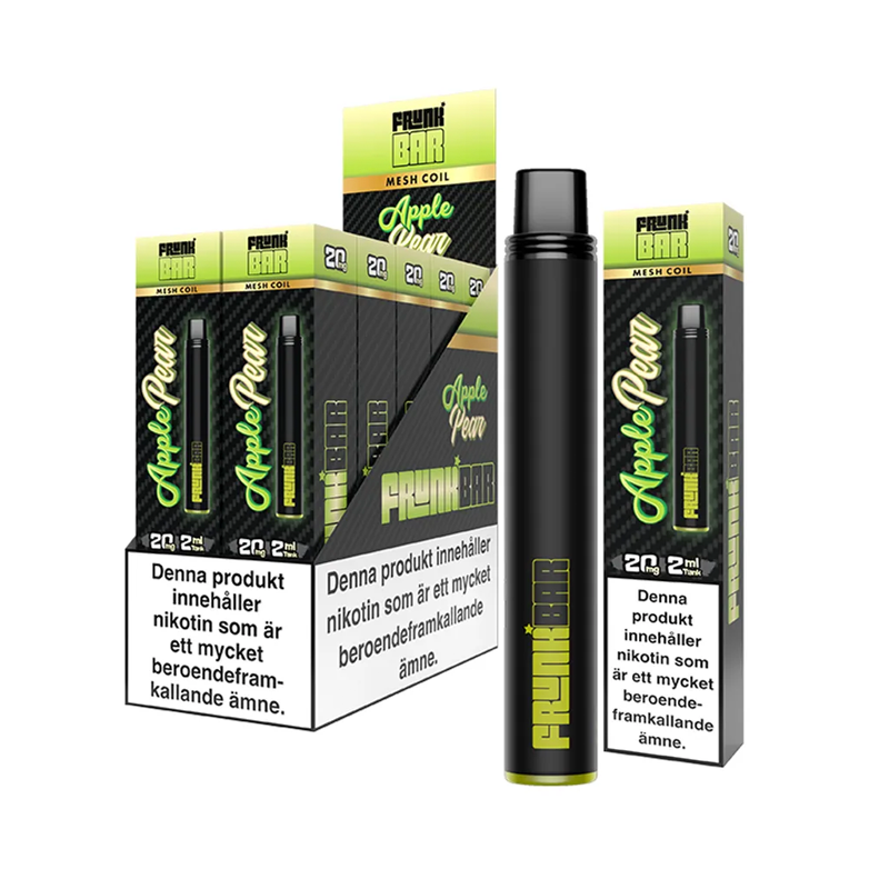 Frunk Bar Mesh Apple Pear engångsvape 10-pack, förfyllda vapes med nikotin och 2 ml e-vätska.