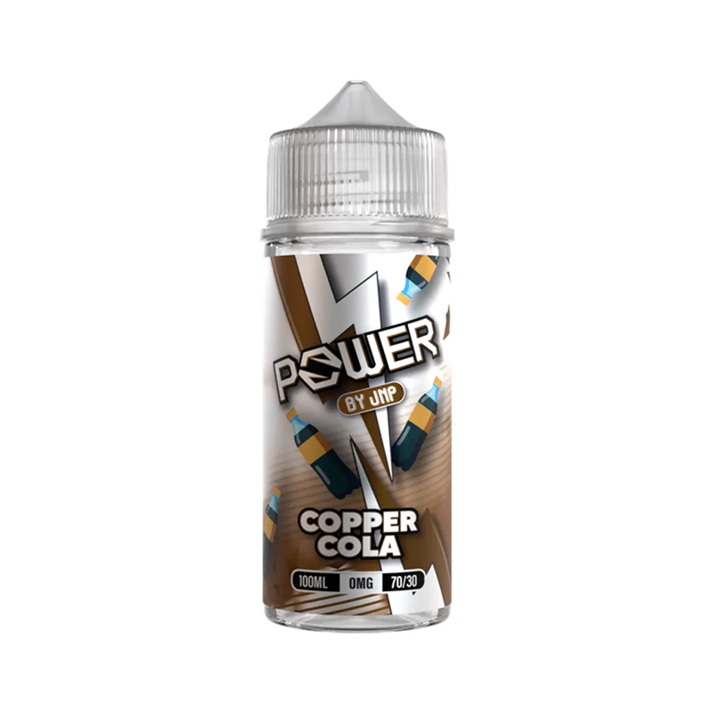 Power by jnp Copper Cola originalflaska mot vit bakgrund