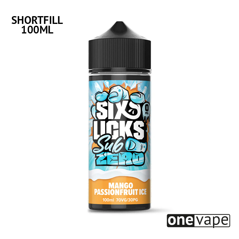 Six Licks Sub Zero - Mango Passionfruit Ice (100ml Shortfill)