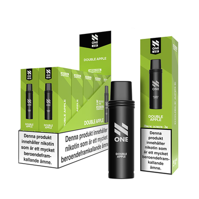 N One Mesh Pod V2 Double Apple 10-pack förfyllda vape pods, 2 ml e-vätska och 20 mg nikotin, kompatibla med N One Mesh Pod Kit V2.