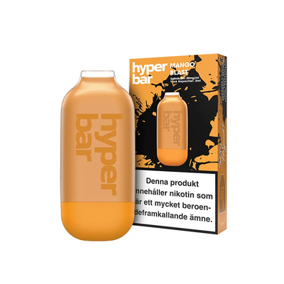 Hyper Bar Mesh Engångs Vape Mango Blast bredvid originalförpackning