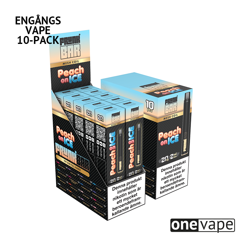 Frunk Bar Mesh Engångs Vape - Peach on Ice (10-Pack)