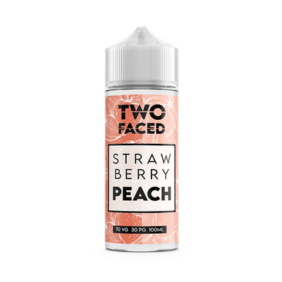 two faced Strawberry Peach orginalflaska mot vit bakgrund