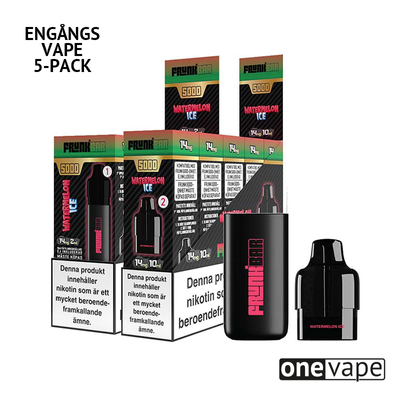 Frunk 5000 Engångs Vape - Watermelon Ice (5-Pack)
