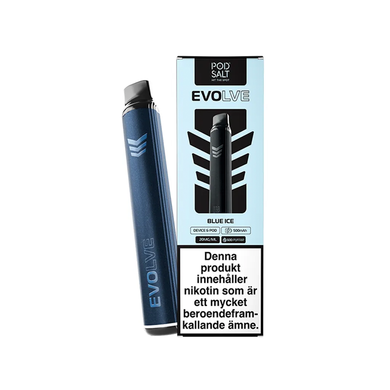 Evolve Mesh Pod Kit Blue Blue Ice med batteri och förpackning