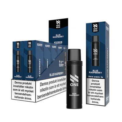 N One Mesh Pod V2 Blue Raspberry 10-pack förfyllda vape pods, 2 ml e-vätska och 20 mg nikotin, kompatibla med N One Mesh Pod Kit V2.