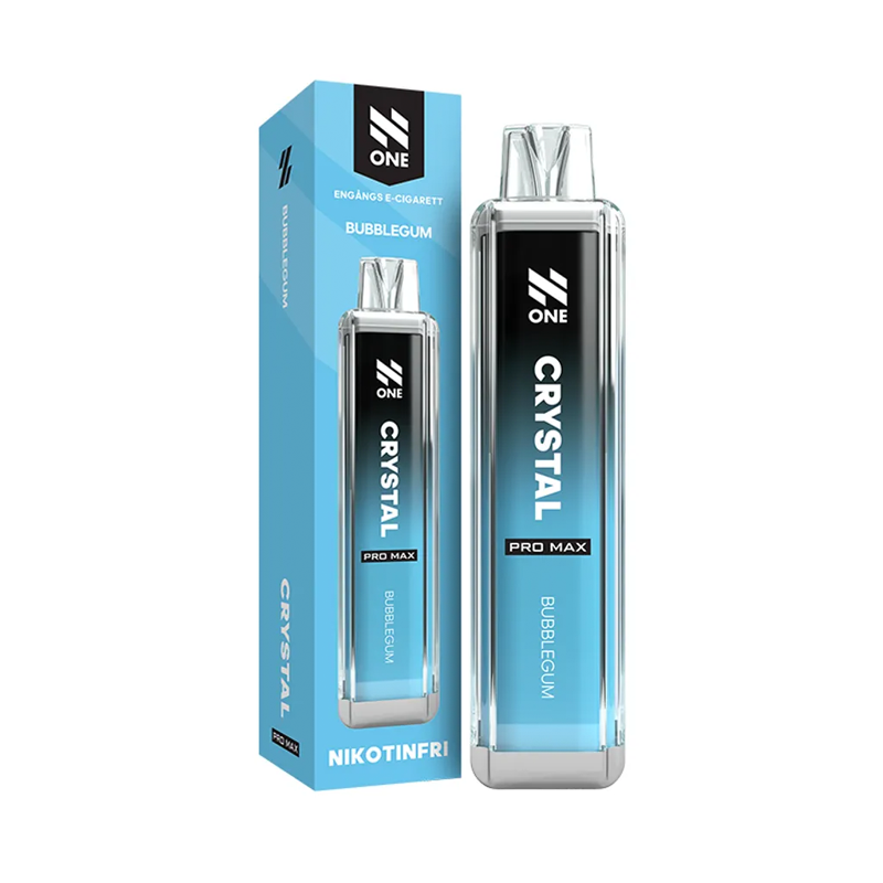 N One Crystal ZERO Engångs Vape Bubblegum bredvid originalförpackning