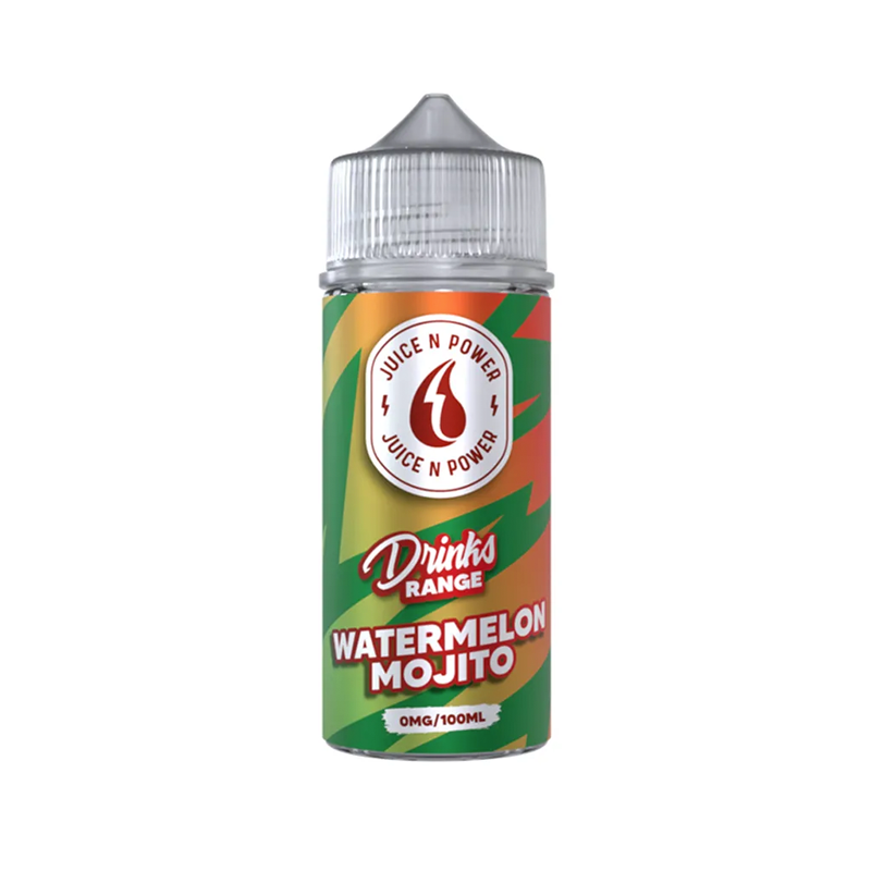 Juice N Power Watermelon Mojito originalflaska mot vit bakgrund