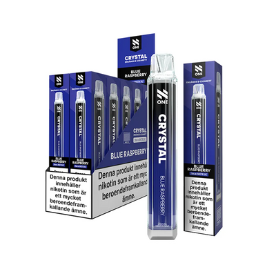 N One Crystal Mesh Blue Raspberry engångsvape 10-pack, förfyllda vapes med nikotin och 2 ml e-vätska.